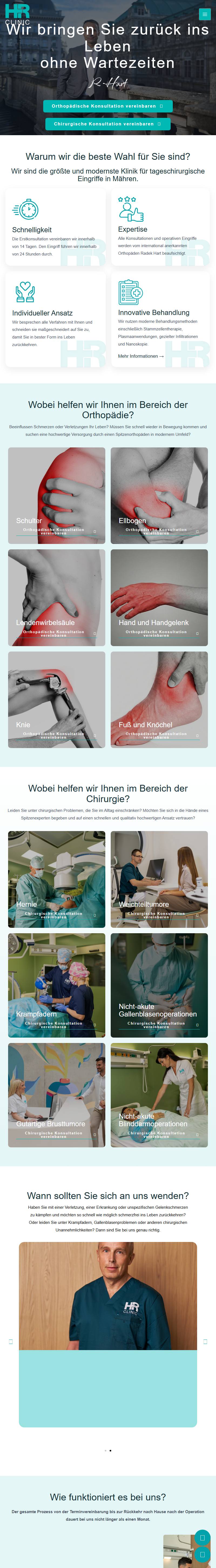 Von DAM gebaute Klinik-Website